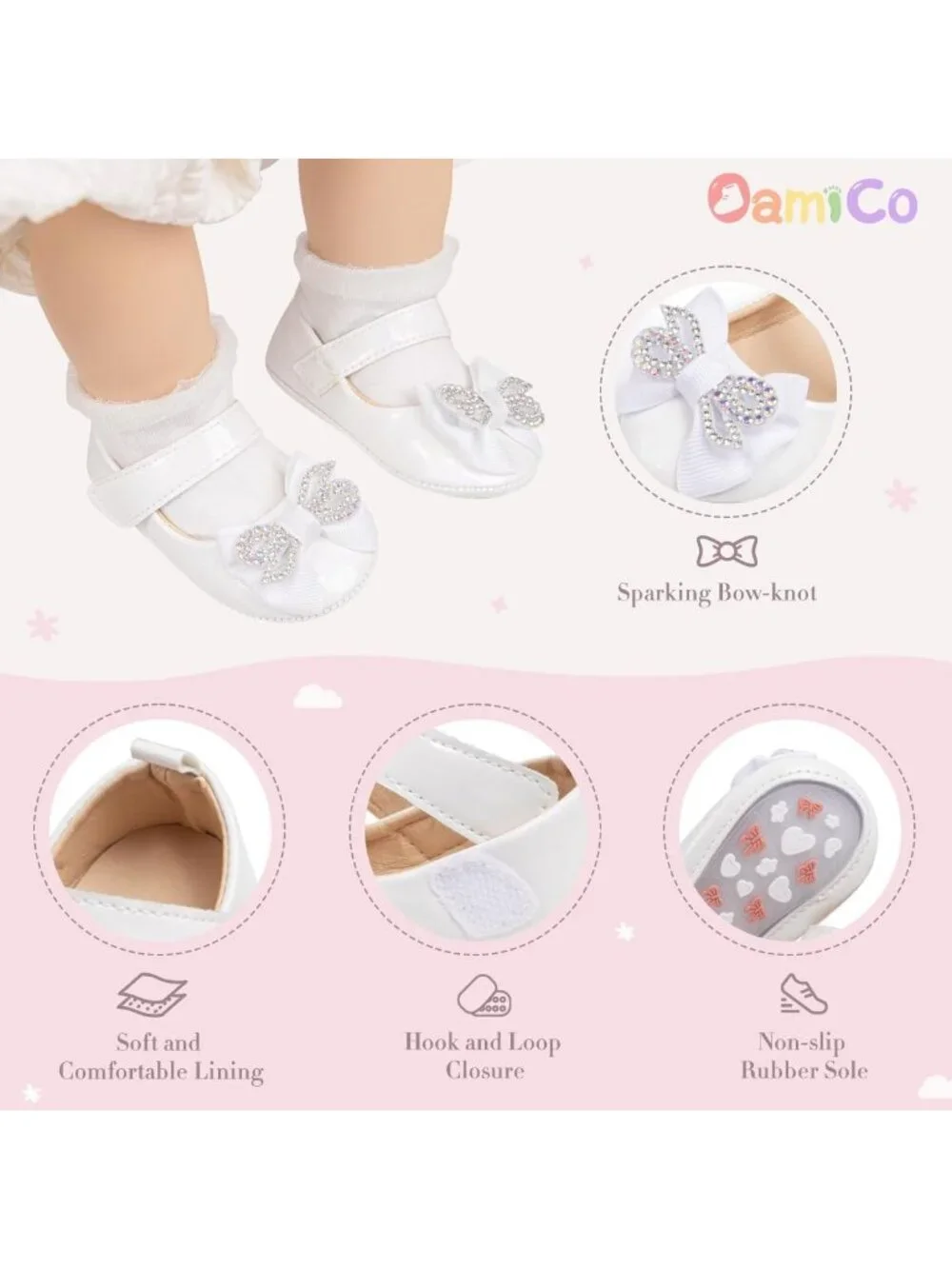 Cute Baby Girls' Mary Jane Flats - Infant Princess Dress Shoes for Special